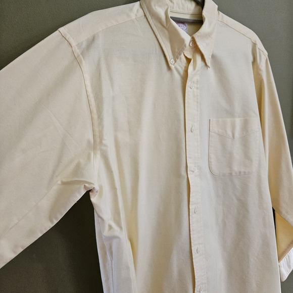 Brooks Brothers Dress Shirt Mens 16-2/3 Yellow Madison Button Up Formal 32/33 - Picture 6 of 9